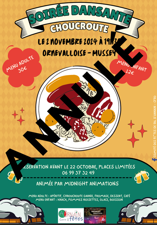 Capture CFVO Annulation soirée dansante 2024